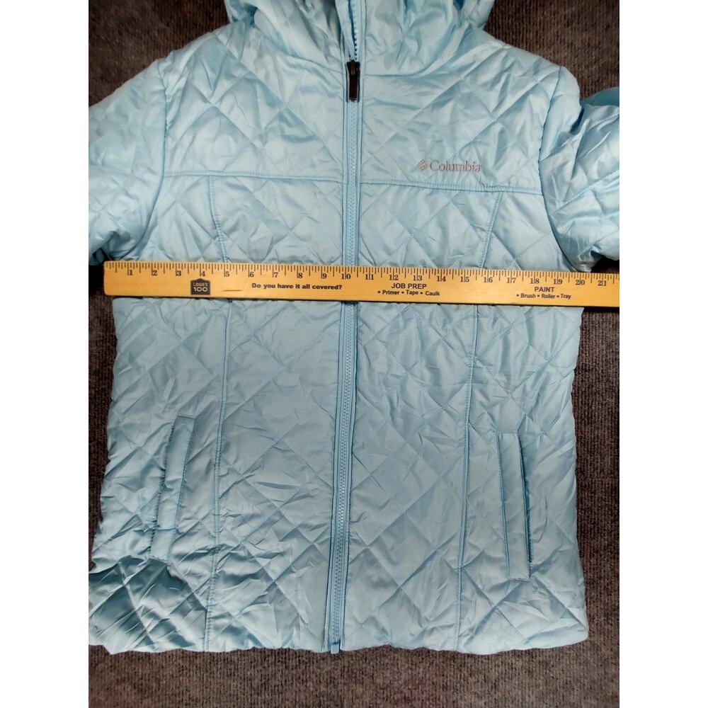 Columbia Womens Copper Crest Hooded Jacket Size M Blue Quilted Fleece Lined Coat - Picture 7 of 10